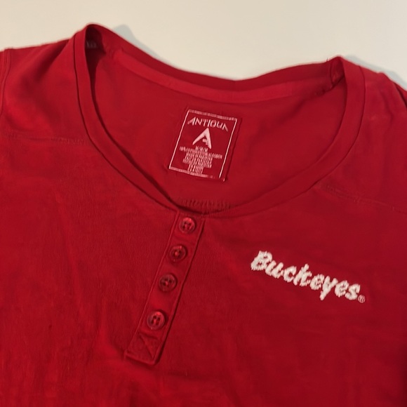 Antigua Ohio State Buckeyes OSU Ladies Women’s Tee Knit Shirt Like New Medium M - Picture 5 of 5